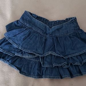 Denim girls ruffled skort